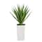 37" UV Resistant Artificial Agave Plant in White Tower Planter (Indoor/Outdoor)